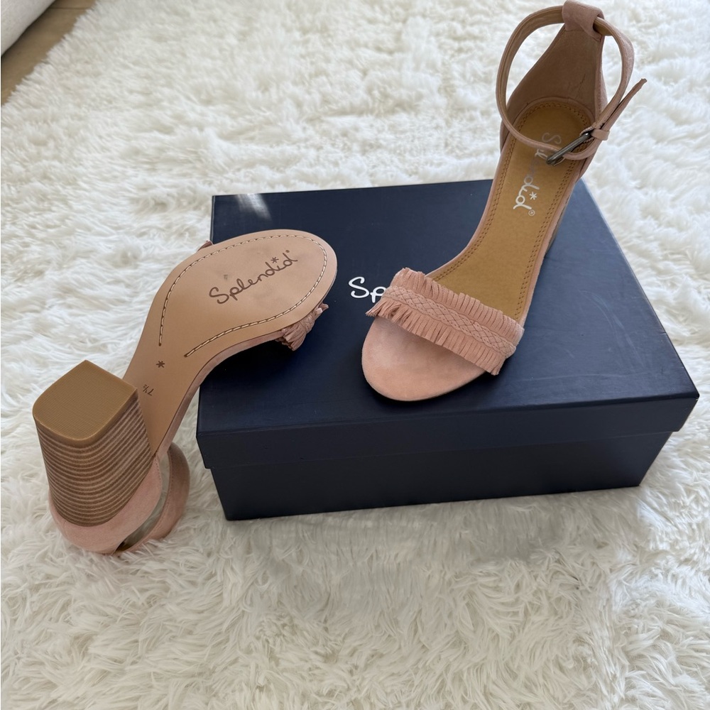 Splendid Blush Pink Block Heel Sandals - Picture 2 of 2